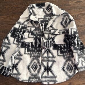 Chic Black and White Patterned Utility Jacket